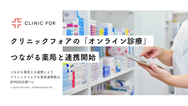 クリニックフォアの「オンライン診療」つながる薬局と連携開始
