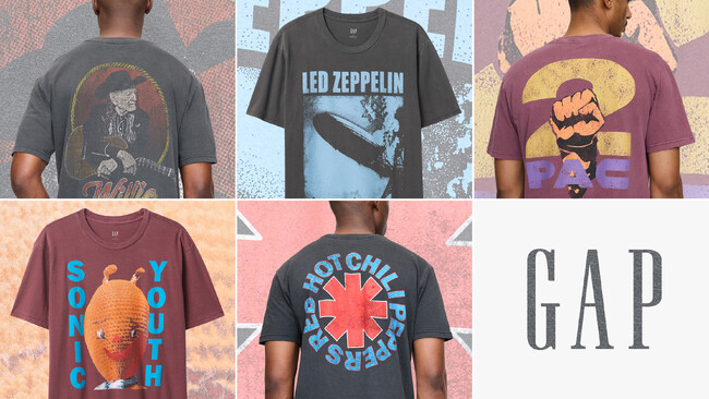 Gap、SPRING 2025より最新ミュージックTシャツを発表！２PAC、レッド・ホット・チリ・ペッパーズ、ソニック・ユースなど 全5組のアイコンが登場