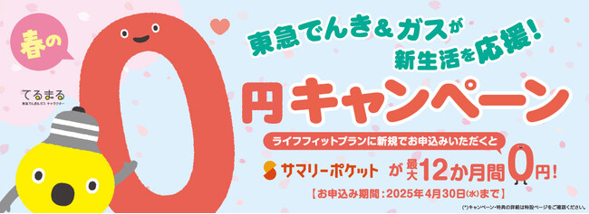 新生活におすすめ！引越しにも便利なサマリーポケットが最大１２か月間０円！ 『東急でんき＆ガス 春の０円キャンペーン』を２０２５年１月２４日（金）から申込受付開始