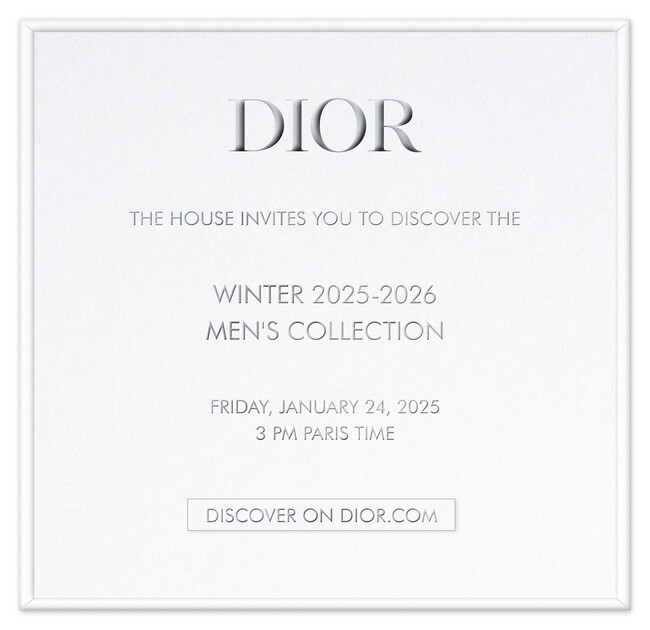 【DIOR】2025-2026年ウィンター メンズ コレクションショーをパリからライブ配信