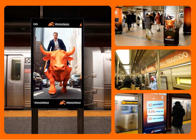 投資アプリのmoomoo、「Take Charge of Your Trading」広告キャンペーンを歴史ある米国ニューヨーク市の地下鉄沿線で展開