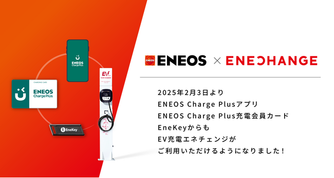 エネチェンジ、ENEOSとEV充電ローミング連携開始EV充電アプリ開発に続き、普通充電器の利用でも提携
