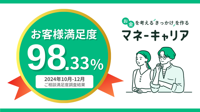 2024年10月~12月度のマネーキャリアへの相談満足度が過去最高の98.33%を達成!