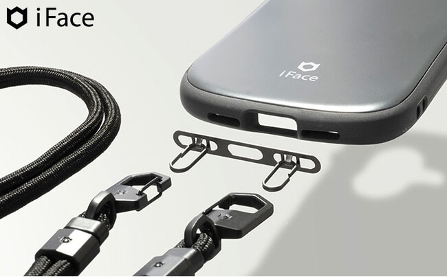 iFace 「Hang and （ハングアンド）」シリーズより ダブルリングストラップホルダー 新色ガンメタルが登場