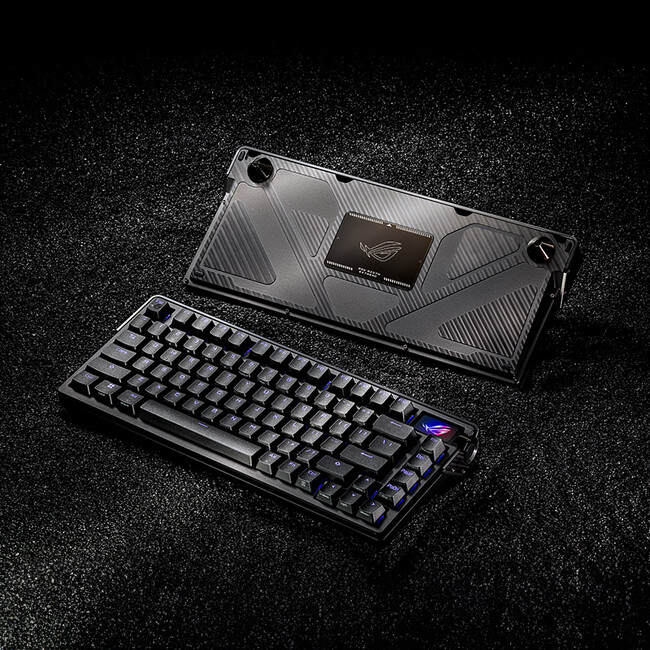 ROG NX Storm軸を採用した高性能メカニカルスイッチ、高耐久性設計、ワイヤレス・有線接続を備えたゲーミングキーボード「ROG Azoth Extreme Storm軸」を発表