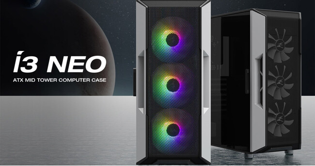 メッシュフロントパネルとRGBファンを備えるミドルタワー型PCケース、ZALMAN社製「i3 NEO BLACK」を発表