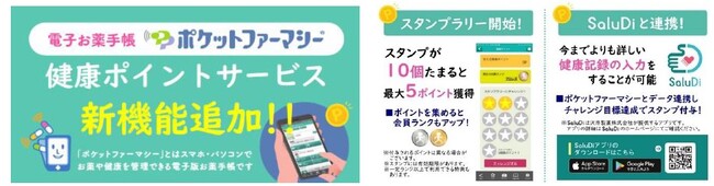 電子お薬手帳「ポケットファーマシー」 “健康ポイント”を付与するサービスの機能拡充