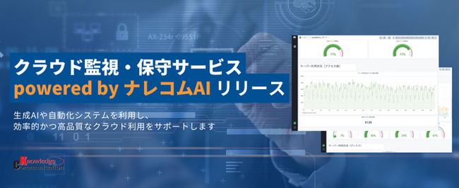 クラウド環境の監視・保守・運用サービスを大幅拡充した「クラウド監視・保守サービス powered by ナレコムAI」を提供開始