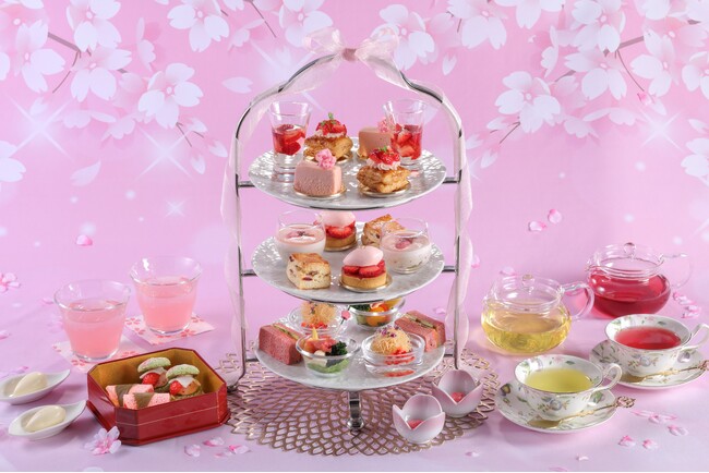 【シェラトン都ホテル大阪】旬のいちごと桜色のスイーツで春を満喫　「和」をテーマにしたアフタヌーンティーなど「いちご×桜フェア」開催