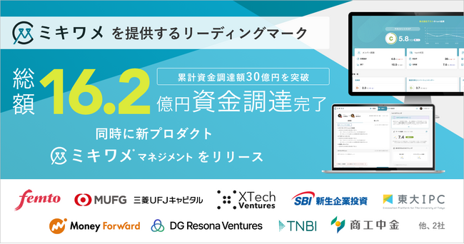 「ミキワメ」を提供するリーディングマーク、16.2億円の資金調達を実施　同時に新プロダクト「ミキワメ マネジメント」をリリース