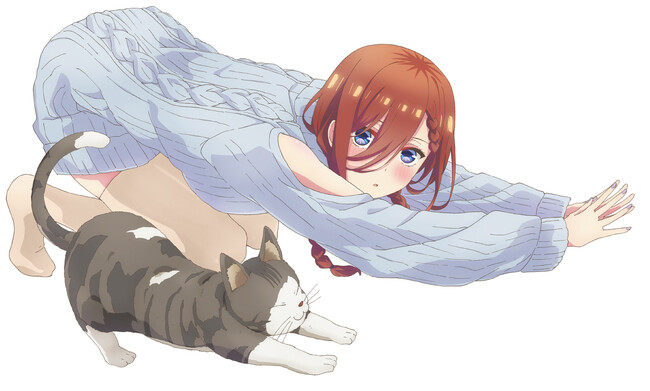 2/17発売！『五等分の花嫁 ANIME VISUAL BOOK 三玖』予約開始！収録画像一部先行公開！ ネコと伸び伸びまったり三玖ほか