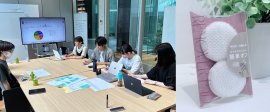 打合せの様子(左)、トレピカネイルパッド(右) 打合せの様子(左)、トレピカネイルパッド(右)