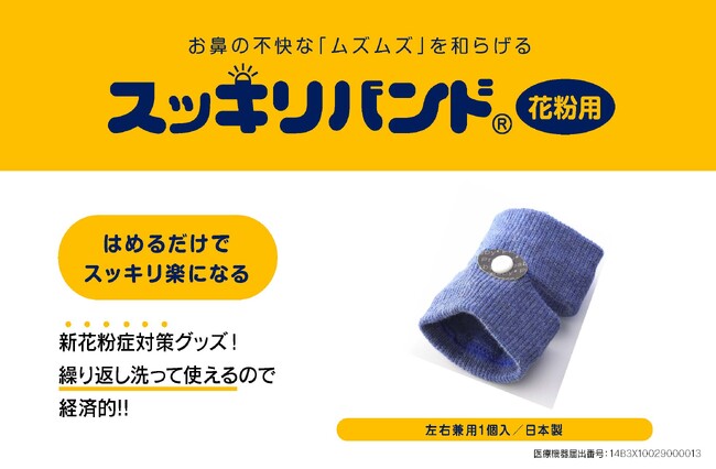 花粉症対策の新定番！薬に頼らない花粉対策で話題のスッキリバンド(R)花粉用がFMヨコハマで紹介されます