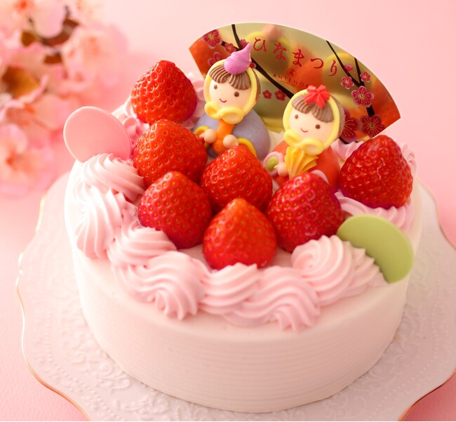 【アンテノール】ひなまつりはおひなさまを飾ったケーキでお祝い！ホールサイズからプチサイズの詰め合わせまでご用意しております。