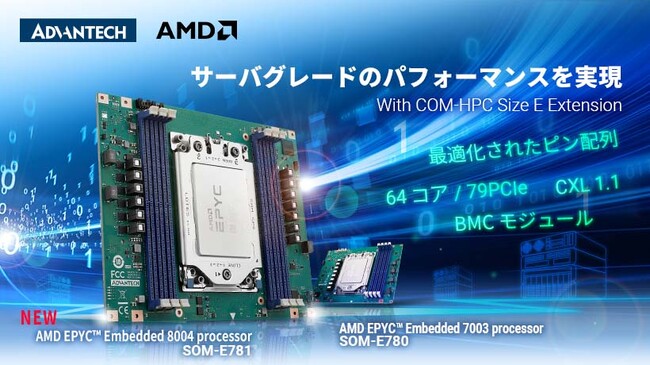 アドバンテック、AMD EPYC(TM) Embedded 8004シリーズ搭載 コンピュータ オン モジュール「SOM-E781」を発表