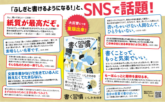 【ロングセラー4.5万部突破！】書くのって好きじゃないとしんどくない？ SNSで話題を集めるライターが「楽しく書く」「続ける」ためのコツをたっぷり詰め込んだ書籍『書く習慣』大好評につき12刷重版実施！