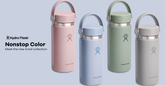 ペールトーンのリニューアルカラーが登場！断熱ステンレスボトルブランドHydro Flask(R)(ハイドロフラスク)より、25SSの新作が発売。