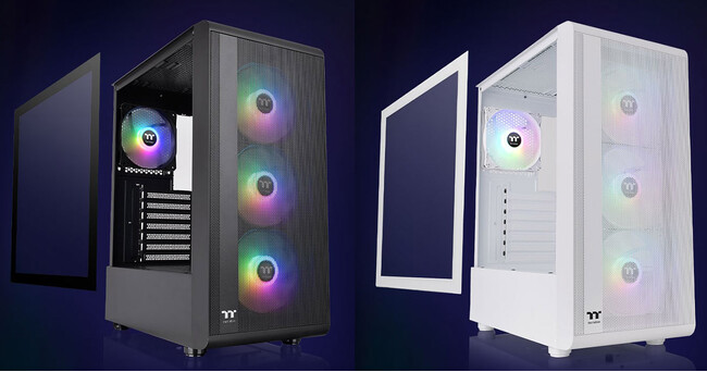 Thermaltake社製、アドレサブルRGBファン4基とフロントメッシュパネルを備える、高コストパフォーマンスのミドルタワー型PCケース「S200 TG ARGB Plus」シリーズを発表