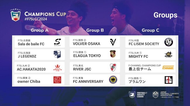 一般社団法人 日本ソサイチ連盟【組み合わせ決定】F7SL CHAMPIONS CUP 2024