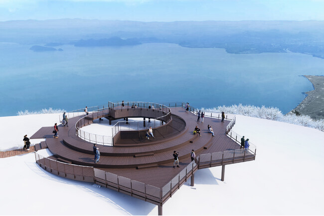 【びわ湖バレイ】最高地点　蓬莱山山頂エリアに絶景スポット「Cafe 360」リニューアル！