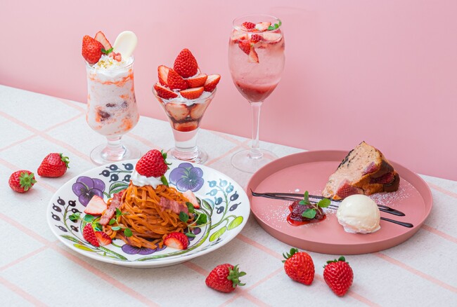 おふろcafe utataneにて、大人気で入手困難な埼玉県のいちご「あまりん」を贅沢に使った創作カフェメニューを提供開始