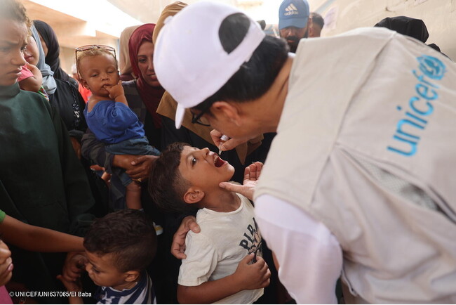 ガザでポリオウイルス検出 ユニセフなど、予防接種実施へ~子ども59万人以上対象【プレスリリース】