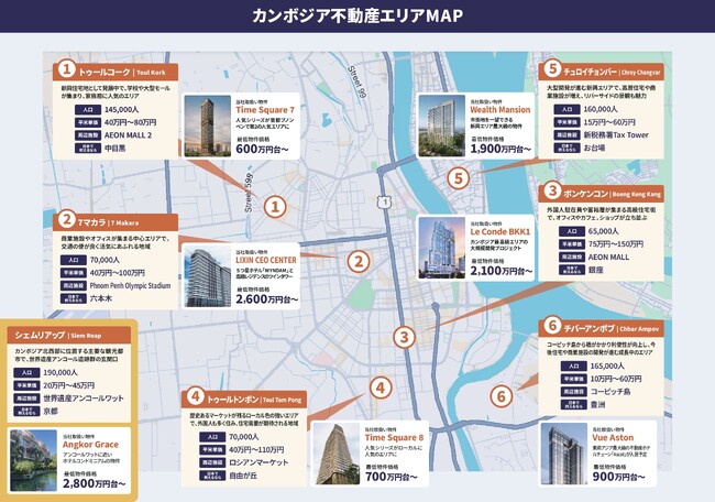 カンボジア・プノンペンの「不動産エリアマップ」を公開