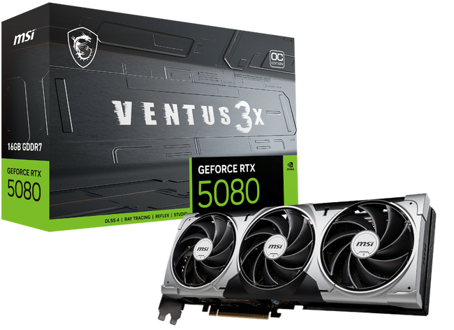 MSI、GeForce RTX 5080を搭載したグラフィックスカード「GeForce RTX(TM) 5080 16G VENTUS 3X OC」を発売