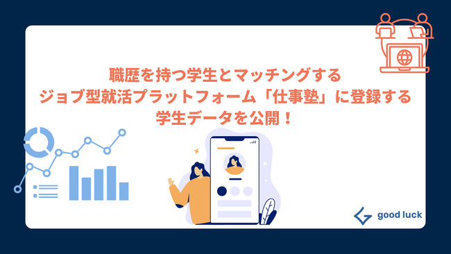 職歴を持つ学生とマッチングするジョブ型就活プラットフォーム「仕事塾」に登録する学生データを公開！エンジニアや営業・事業開発などで早期から実務経験を積む学生と出会える、新しい新卒採用チャネル