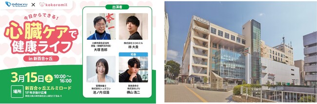 【新百合ヶ丘エルミロード】 心電図の検査キットを販売する（株）ココロミルと協業イベント「今日からできる！心臓ケアで健康ライフ」を3月15日（土）に開催
