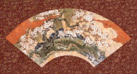 花卉図扇面