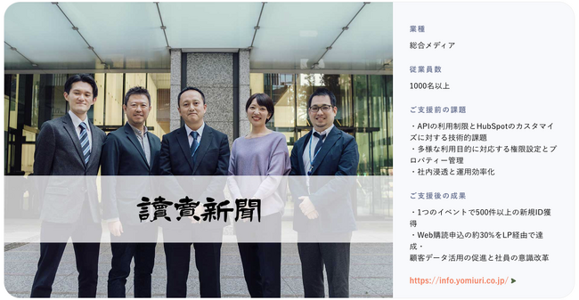 株式会社100、読売新聞東京本社のHubSpot活用事例を公開