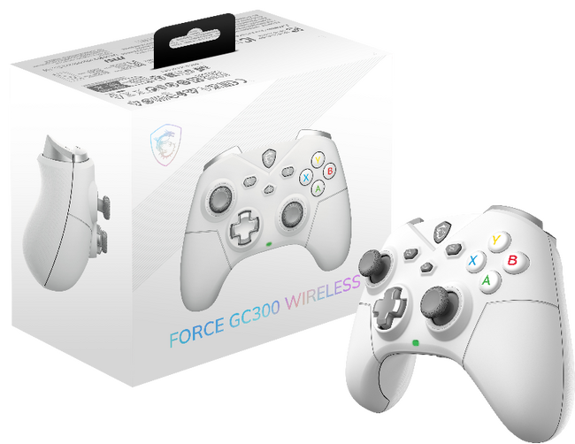 MSI、有線接続と無線接続に両対応のゲーミングコントローラー「FORCE GC300 WIRELESS WHITE」を発売