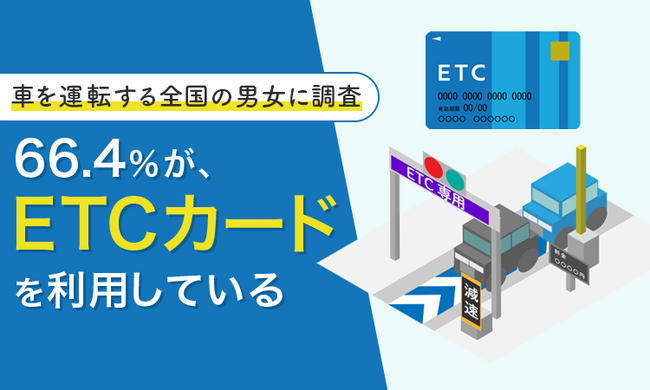 【車を運転する全国の男女に調査】66.4％が、ETCカードを「利用している」