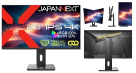 JAPANNEXTが28インチ IPSパネル採用 デイジーチェーン機能搭載の4K液晶モニターを49,980円で2月28日(金)に発売 JAPANNEXTが28インチ IPSパネル採用 デイジーチェーン機能搭載の4K液晶モニターを49,980円で2月28日(金)に発売