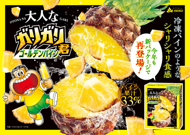 2品同時新発売！どっちのガリガリ君が食べたい?ジューシーな本格ゴールデンパインか、爽やかな懐かしメロンソーダか!!「大人なガリガリ君ゴールデンパイン（6本入り）」「ガリガリ君メロンソーダ（7本入り）」