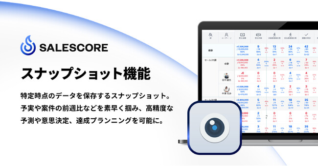 セールスイネーブルメントSaaS『SALESCORE』において、「スナップショット機能」を提供開始