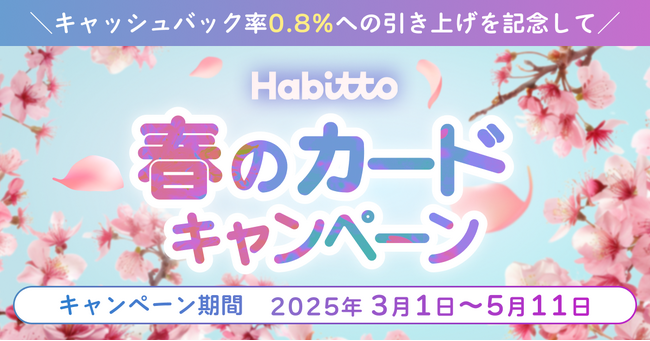 Habittoが新キャンペーン「最大8万円キャッシュバックが当たる！Habitto春のカードキャンペーン」を開始！