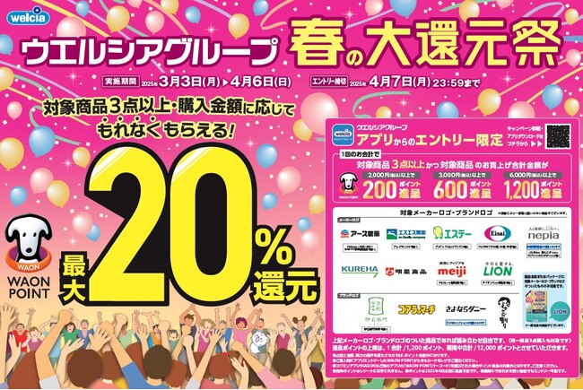 3月3日より「ウエルシアグループ春の大還元祭」を開始！