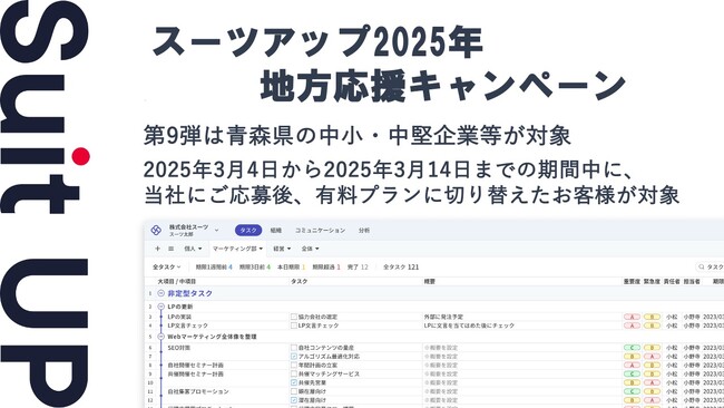「スーツアップ2025年地方応援キャンペーン」第9弾(青森県)のお知らせ