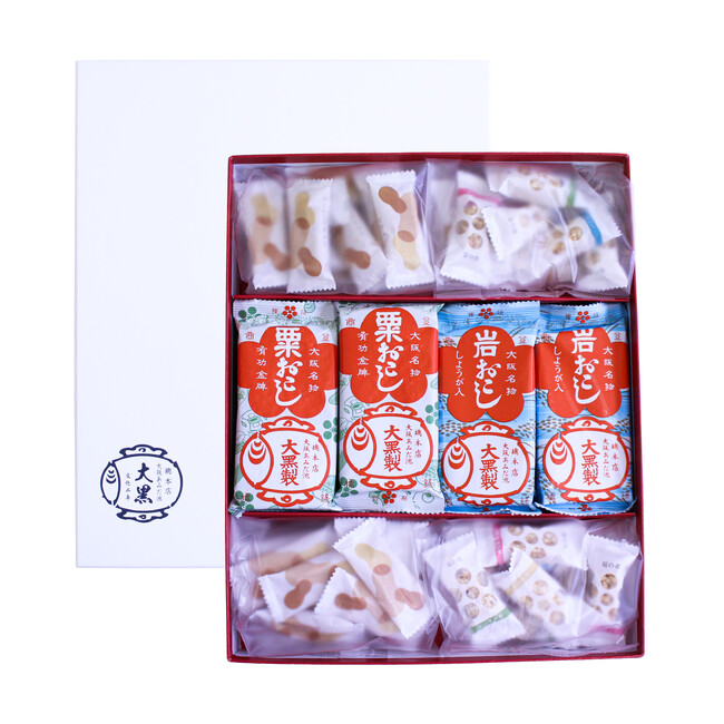 特別なひとときを彩る あみだ池大黒の進物人気商品「粟おこし」「岩おこし」「福の花」「ピーナッツそふと」を詰め合わせた「あみだ池大黒 詰め合わせ 2500」が新発売！