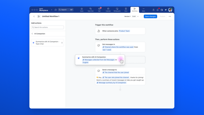 Zoom Workflow Automation が一般提供開始、ノーコードで簡単ワークフロー構築