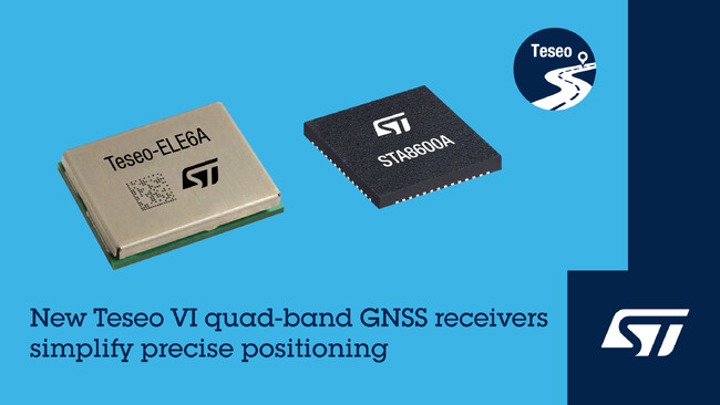 STマイクロエレクトロニクス、車載・産業機器向けの高精度測位を普及させる革新的な衛星ナビゲーション・レシーバを発表
