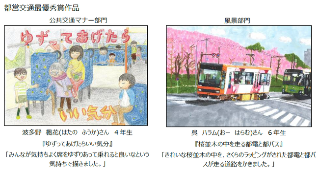 公共交通マナー等絵画コンクール　入賞４２作品が決定しました！