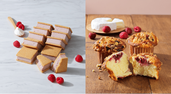 チーズスイーツ専門店「Now on Cheese♪」華やかな春の新商品『チーズケーキサンド・ラズベリー』、大宮店限定『ナウオンチーズマフィン・カマンベール＆ラズベリー』が期間限定登場！