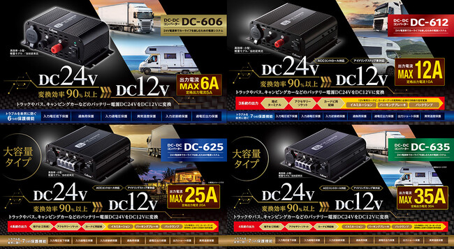 キャンピングカーやトラックに最適！圧倒的大容量DC-DCコンバーター「DC-625」「DC-635」をセルスター工業より発売
