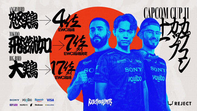 REJECTのときど、AngryBird、Big Birdが「CAPCOM CUP11」に出場し、Esports World Cup本戦の出場権を獲得！