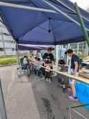 竹を切ってきて作ったそうめん流し 竹を切ってきて作ったそうめん流し