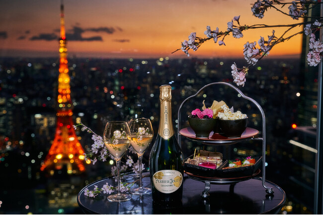 東京の空に咲く桜と『ペリエ ジュエ』で贅沢なお花見を。アンダーズ 東京で1日18組限定の「夜桜プレミアムビュープラン」をご提供。4月4日から20日まで。さらに3月1日より、春を先取るプランも開始