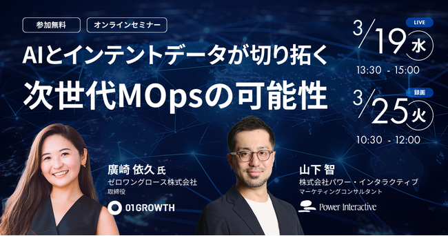 【無料ウェビナー】『AIとインテントデータが切り拓く次世代MOpsの可能性』を、3月19日と3月25日に開催